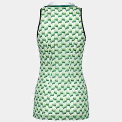 Pre Owned Missoni Green patterned Knit Sleeveless Cardigan S