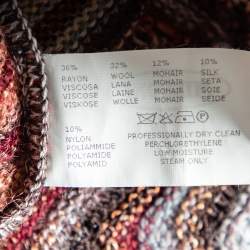 Pre Owned Missoni Brown Patterned Knit Belted Cardigan M