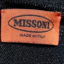 Pre Owned Missoni Black Lurex Knit Open Front Long Shrug M