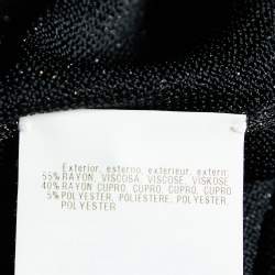 Pre Owned Missoni Black Lurex Knit Open Front Long Shrug M