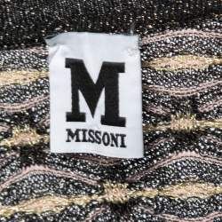 Pre Owned Missoni Multicolor Patterned Lurex Knit Maxi Dress & Cardigan Set M