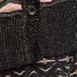 Pre Owned Missoni Multicolor Patterned Lurex Knit Maxi Dress & Cardigan Set M