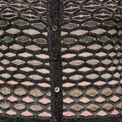 Pre Owned Missoni Multicolor Patterned Lurex Knit Maxi Dress & Cardigan Set M