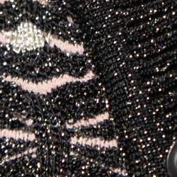 Pre Owned Missoni Multicolor Patterned Lurex Knit Maxi Dress & Cardigan Set M