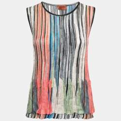 مملوكة مسبقًا Missoni Multicolor Striped Patterned Knit Sleeveless Top M