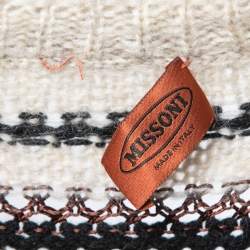 Pre Owned Missoni Beige Stripe Patterned Mohair & Wool Knitted Sweater Dress S