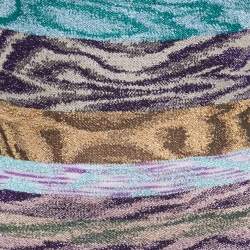 Pre Owned Missoni Multicolor Patterned Lurex Knit Cutout Detail Bodycon Dress M