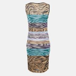 Pre Owned Missoni Multicolor Patterned Lurex Knit Cutout Detail Bodycon Dress M