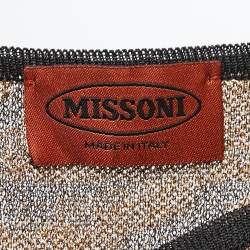 Pre Owned Missoni Multicolor Patterned Lurex Knit Cutout Detail Bodycon Dress M