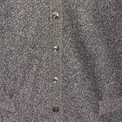 Pre Owned Missoni Silver Lurex Knit Sleeveless Button Front Cardigan M
