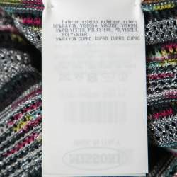 Missoni Black Stripe Patterned Lurex Knit Open Long Cardigan M