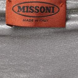 Pre Owned Missoni Metallic Silver Jersey Strapless Top S