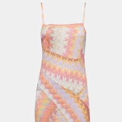 Pre Owned Missoni Multicolor Crochet Knit Maxi Dress S