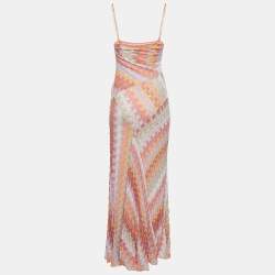Pre Owned Missoni Multicolor Crochet Knit Maxi Dress S