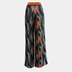 Missoni Multicolor Textured Lurex Knit High Waisted Culottes M
