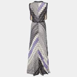 Pre Owned Missoni Multicolour Patterned Knit Sleeveless Maxi Dress M