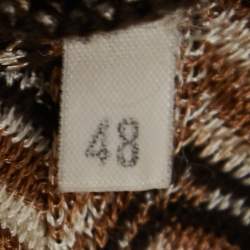 Pre Owned Missoni Multicolor Patterned Crochet Knit Open Cardigan L