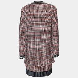Pre Owned Missoni Red Patterned Wool Knit Mini Dress & Cardigan Set M