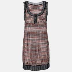 Pre Owned Missoni Red Patterned Wool Knit Mini Dress & Cardigan Set M