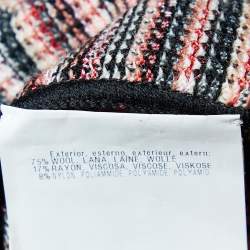 Pre Owned Missoni Red Patterned Wool Knit Mini Dress & Cardigan Set M