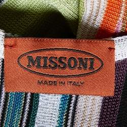 Pre Owned Missoni Multicolor Striped Knit Sleeveless Midi Dress S