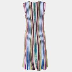 Pre Owned Missoni Multicolor Striped Knit Sleeveless Midi Dress S