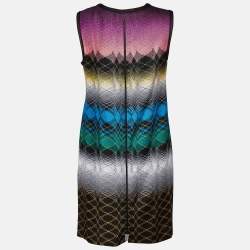 Pre Owned Missoni Multicolor Patterned Knit Sleeveless Shift Dress M
