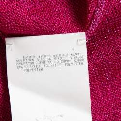 Pre Owned Missoni Pink Lurex Knit Short Sleeve Vanise Lamé Top S