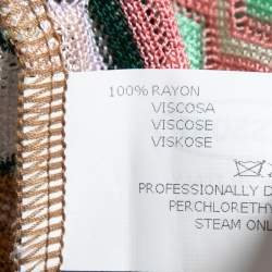 Pre Owned Missoni Multicolor Patterned Knit Tied Waist Cap Sleeve Top S