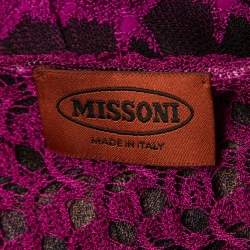 Pre Owned Missoni Purple Patterned Knit Sleeveless Short Shift Dress S