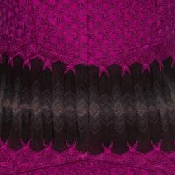 Pre Owned Missoni Purple Patterned Knit Sleeveless Short Shift Dress S