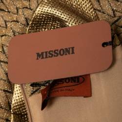 Pre Owned Missoni Gold Patterned Knit Sleeveless Short Dress S