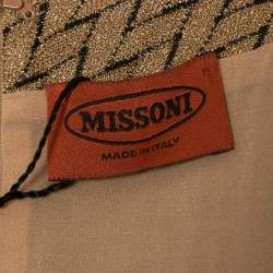 Pre Owned Missoni Gold Patterned Knit Sleeveless Short Dress S