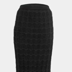 Pre Owned Missoni Black Patterned Knit Maxi Skirt M