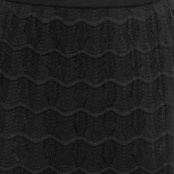 Pre Owned Missoni Black Patterned Knit Maxi Skirt M