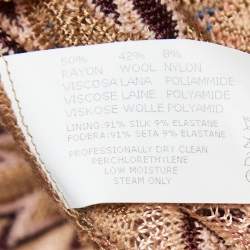 Pre Owned Missoni Multicolor Patterned Wool Knit Sleeveless Midi Dress & Lurex Cardigan M