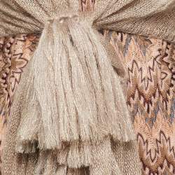 Pre Owned Missoni Multicolor Patterned Wool Knit Sleeveless Midi Dress & Lurex Cardigan M