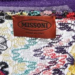 Pre Owned Missoni Multicolor Patterned Lurex Knit Full Sleeve Belted Maxi Dress M
