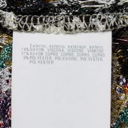 Pre Owned Missoni Multicolor Patterned Lurex Knit Full Sleeve Belted Maxi Dress M