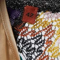 Pre Owned Missoni Multicolor Patterned Lurex Knit Full Sleeve Belted Maxi Dress M