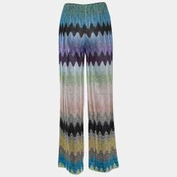 Pre Owned Missoni Multicolor Patterned Lurex Knit Straight Leg Pants S