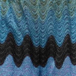 Pre Owned Missoni Multicolor Patterned Lurex Knit Straight Leg Pants S