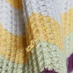 Pre Owned Missoni Multicolor Striped Wool & Mohar Turtleneck Poncho M