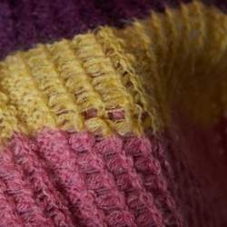 Pre Owned Missoni Multicolor Striped Wool & Mohar Turtleneck Poncho M