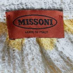 Pre Owned Missoni Multicolor Striped Wool & Mohar Turtleneck Poncho M