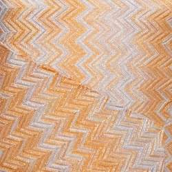 Pre Owned Missoni Orange Chevron Lurex Knit Pant Top Set S