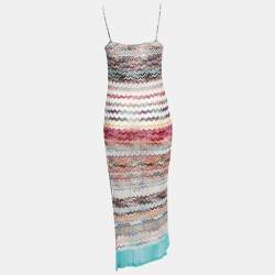 Pre Owned Missoni Multicolor Patterned Crochet Knit Cover Up Maxi Dress M