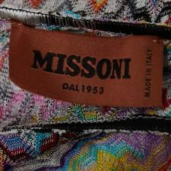 Pre Owned Missoni Multicolor Patterned Crochet Knit Cover Up Maxi Dress M