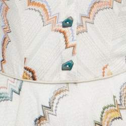 Pre Owned Missoni Multicolor Patterned Knit Button Front A-Line Midi Dress XS