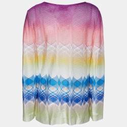 Pre Owned Missoni Multicolor Patterned Knit Long Sleeve Top XL